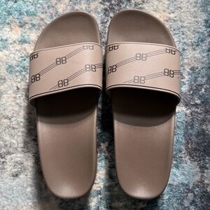 Balenciaga Pool Slides - Dark Beige, Size 38